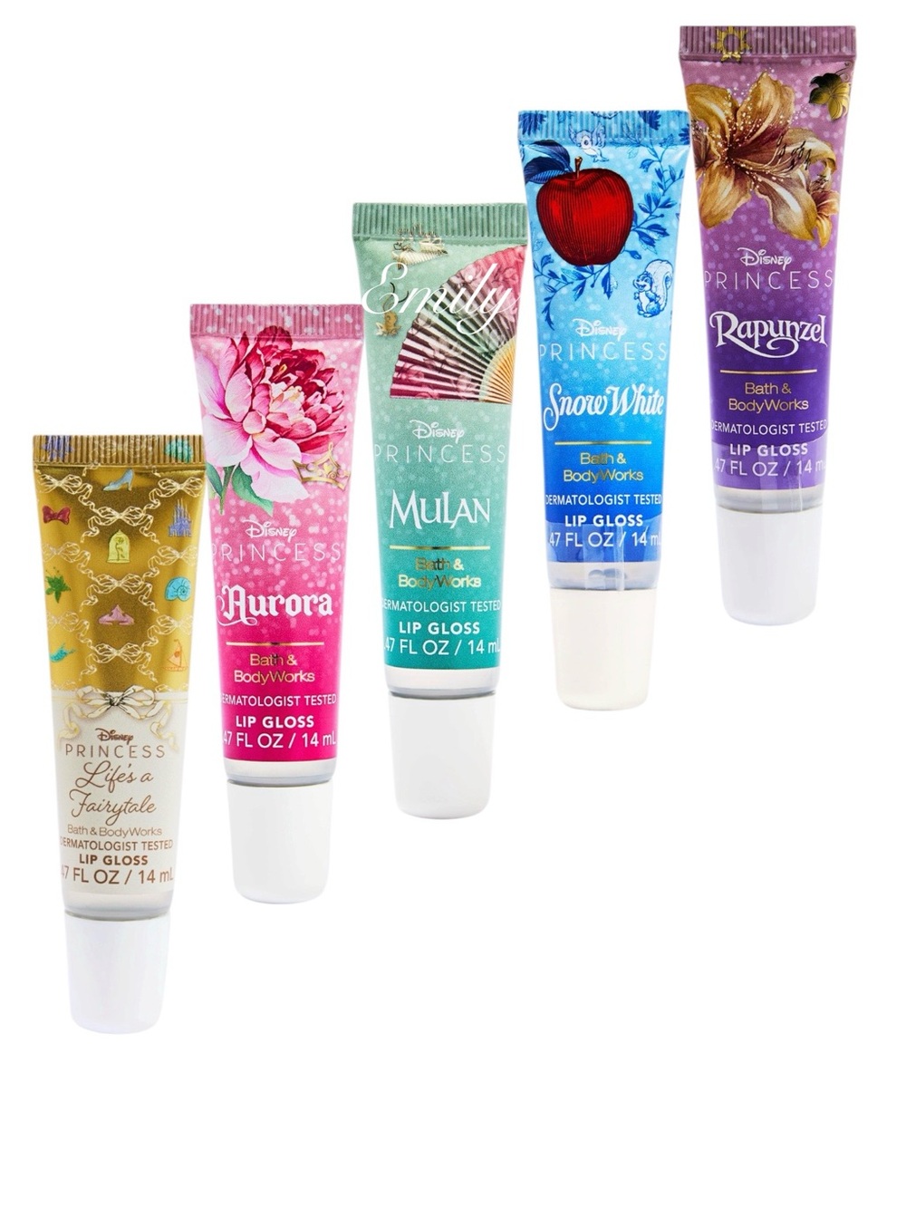DISNEY PRINCESS Bath & Body Works NEW 5-Pc Lip Gloss Set 2026 Bundle